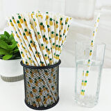 3B Trend Kağıt Pipet Ananas Desenli 25'li