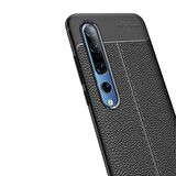 Smcase Xiaomi Mi 10 Pro Kılıf Deri Dokulu Silikon  Tam Kapatan Cam