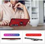 Smcase Xiaomi Mi 10 Kılıf Vega Yüzüklü Tank Kapak  Tam Kapatan Cam 