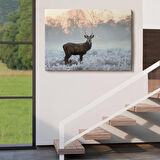 Harita Sepeti Geyik Dekoratif Kanvas Tablo 1166