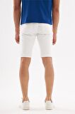 Erkek Kot Şort Beyaz