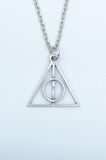 Harry Potter Ölüm Yadigarları Üçgen Erkek Kadın Kolye Antik Gümüş Kaplama - 60 cm Düz Zincir