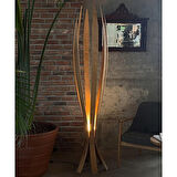 ''Hedra Lambader, İskandinav Tarzı Ahşap Lambader, Dekoratif Yer Lambası, Modern Salon Aydınlatma''