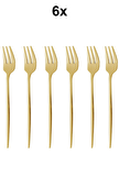 410 Çelik 6 Adet Gold Renk Tatlı ve Meyve Çatalı cin611sr-6