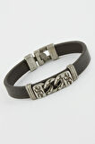 Zincir Desenli Suni Deri Bileklik