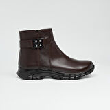 Hakiki Deri Fermuarlı Kadın Bot 