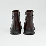 Hakiki Deri Fermuarlı Kadın Bot 