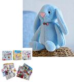 Uyku Arkadaşım PAPYONLU Uzun Kulak 65 cm Peluş Tavşan ve Eğitici Eğlenceli Etkinlik SETİ