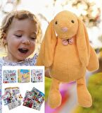 Uyku Arkadaşım PAPYONLU Uzun Kulak 65 cm Peluş Tavşan ve Eğitici Eğlenceli Etkinlik SETİ