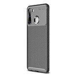 Smcase Samsung Galaxy A21 Kılıf Negro Karbon Silikon