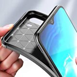 Smcase Samsung Galaxy A21 Kılıf Negro Karbon Silikon  Nano Ekran Koruyucu