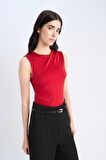 DeFacto Slim Fit Dar Kesim Bisiklet Yaka Basic Düz Kırmızı Atlet E9046AX25SPRD62