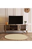 Mezza 1584 Exxen 150 Cm Ahşap Ayaklı Tv Ünitesi Sepet-beyaz