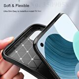 Smcase Huawei P40 Lite Kılıf Negro Karbon Desenli Silikon  Nano Ekran Koruyucu