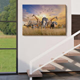 Harita Sepeti Hayvanlar Alemi Dekoratif Kanvas Tablo 1180