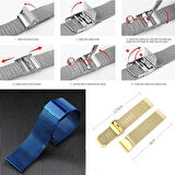 Gpack Xiaomi Mi Watch Revolve Kordon Çıtçıtlı Hasır Metal Örgülü KRD 45