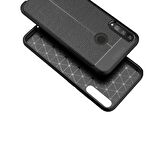 Smcase Huawei P40 Lite E Kılıf Deri Dokulu Silikon  Nano Ekran Koruyucu