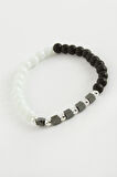 Siyah Beyaz Doğaltaş Bileklik 6 mm