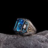 925 AYAR GÜMÜŞ SİYAH ZİRKON TAŞLI ERKEK YÜZÜK