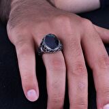 OVAL MODEL ZİRKON TAŞLI 925 AYAR GÜMÜŞ ERKEK YÜZÜK