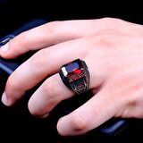 925 AYAR GÜMÜŞ KIRMIZI RENK ZİRKON TAŞLI YÜZÜK