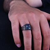 MİSTİK TOPAZ TAŞLI 925 AYAR ERKEK GÜMÜŞ YÜZÜK