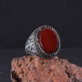 925 AYAR GÜMÜŞ AKİK TAŞLI ERKEK YÜZÜK