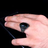 YEŞİL RENK ZİRKON TAŞLI ERKEK GÜMÜŞ YÜZÜK