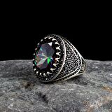 925 AYAR GÜMÜŞ MİSTİK TOPAZ TAŞLI MODEL YÜZÜK