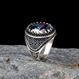 925 AYAR GÜMÜŞ MİSTİK TOPAZ TAŞLI MODEL YÜZÜK