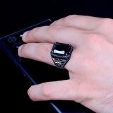 ZİRKON TAŞLI YILDIZ MODEL ERKEK GÜMÜŞ YÜZÜK