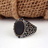 AYYILDIZ ONİX TAŞLI ÇİFT TARAFLI MODEL 925 AYAR GÜMÜŞ YÜZÜK