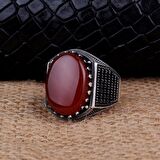 925 AYAR GÜMÜŞ OVAL MODEL AKİK VE MİKRO TAŞLI YÜZÜK