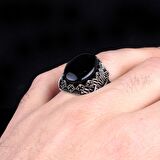 925 AYAR GÜMÜŞ OVAL ONİX TAŞLI ERKEK YÜZÜK