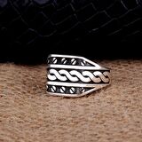 925 AYAR GÜMÜŞ ÖRGÜ MODEL ERKEK YÜZÜK