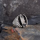 925 AYAR GÜMÜŞ AYYILDIZ MODEL ZİRKON TAŞLI ERKEK YÜZÜK