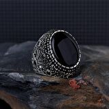 OVAL MODEL ONİX TAŞLI 925 AYAR GÜMÜŞ YÜZÜK