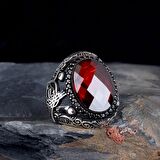 OVAL ZİRKON TAŞLI TUĞRA MODEL 925 AYAR GÜMÜŞ YÜZÜK