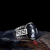 925 AYAR GÜMÜŞ OVAL ZİRKON TAŞLI ERKEK YÜZÜK