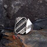 925 AYAR GÜMÜŞ MİKRO TAŞLI MODEL ERKEK YÜZÜK