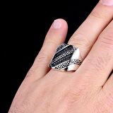 925 AYAR GÜMÜŞ MİKRO TAŞLI MODEL ERKEK YÜZÜK