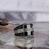 SİYAH ZİRKON TAŞLI MODEL 925 AYAR GÜMÜŞ ERKEK YÜZÜK