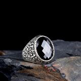 ZİRKON TAŞLI OVAL MODEL 925 AYAR GÜMÜŞ ERKEK YÜZÜK