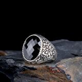 ZİRKON TAŞLI OVAL MODEL 925 AYAR GÜMÜŞ ERKEK YÜZÜK