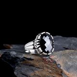 ZİRKON TAŞLI OVAL MODEL 925 AYAR GÜMÜŞ ERKEK YÜZÜK