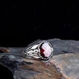 ZİRKON TAŞLI OVAL MODEL 925 AYAR GÜMÜŞ ERKEK YÜZÜK