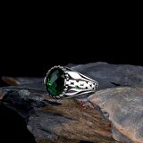 ZİRKON TAŞLI OVAL MODEL 925 AYAR GÜMÜŞ ERKEK YÜZÜK