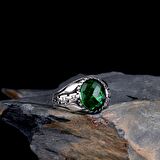 ZİRKON TAŞLI OVAL MODEL 925 AYAR GÜMÜŞ ERKEK YÜZÜK