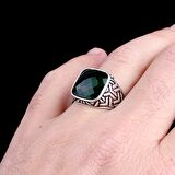 ZİRKON TAŞLI 925 AYAR GÜMÜŞ ERKEK YÜZÜK