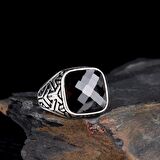 ZİRKON TAŞLI 925 AYAR GÜMÜŞ ERKEK YÜZÜK